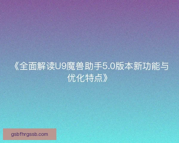 《全面解读U9魔兽助手5.0版本新功能与优化特点》
