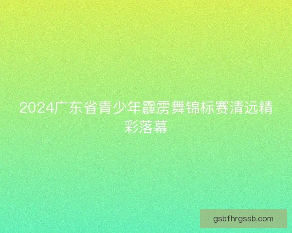 2024广东省青少年霹雳舞锦标赛清远精彩落幕