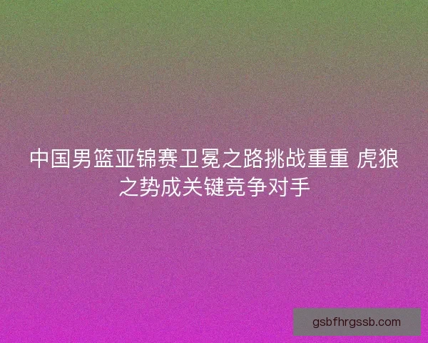 中国男篮亚锦赛卫冕之路挑战重重 虎狼之势成关键竞争对手
