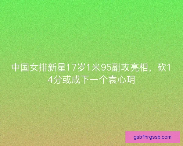 中国女排新星17岁1米95副攻亮相，砍14分或成下一个袁心玥
